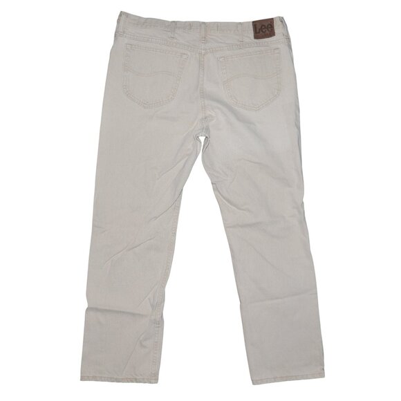 LEE Men's Size 40x30 Denim Jeans Beige/Tan Vintage - Picture 4 of 9